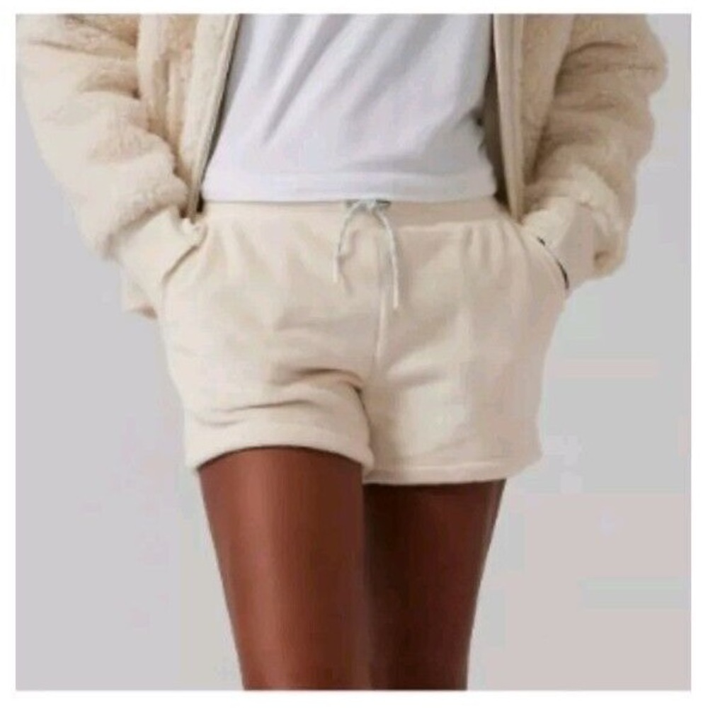 Athleta Girl Feeling Great Plush Shorts Pockets Drawstring Lounge Comfy Sz YS 7